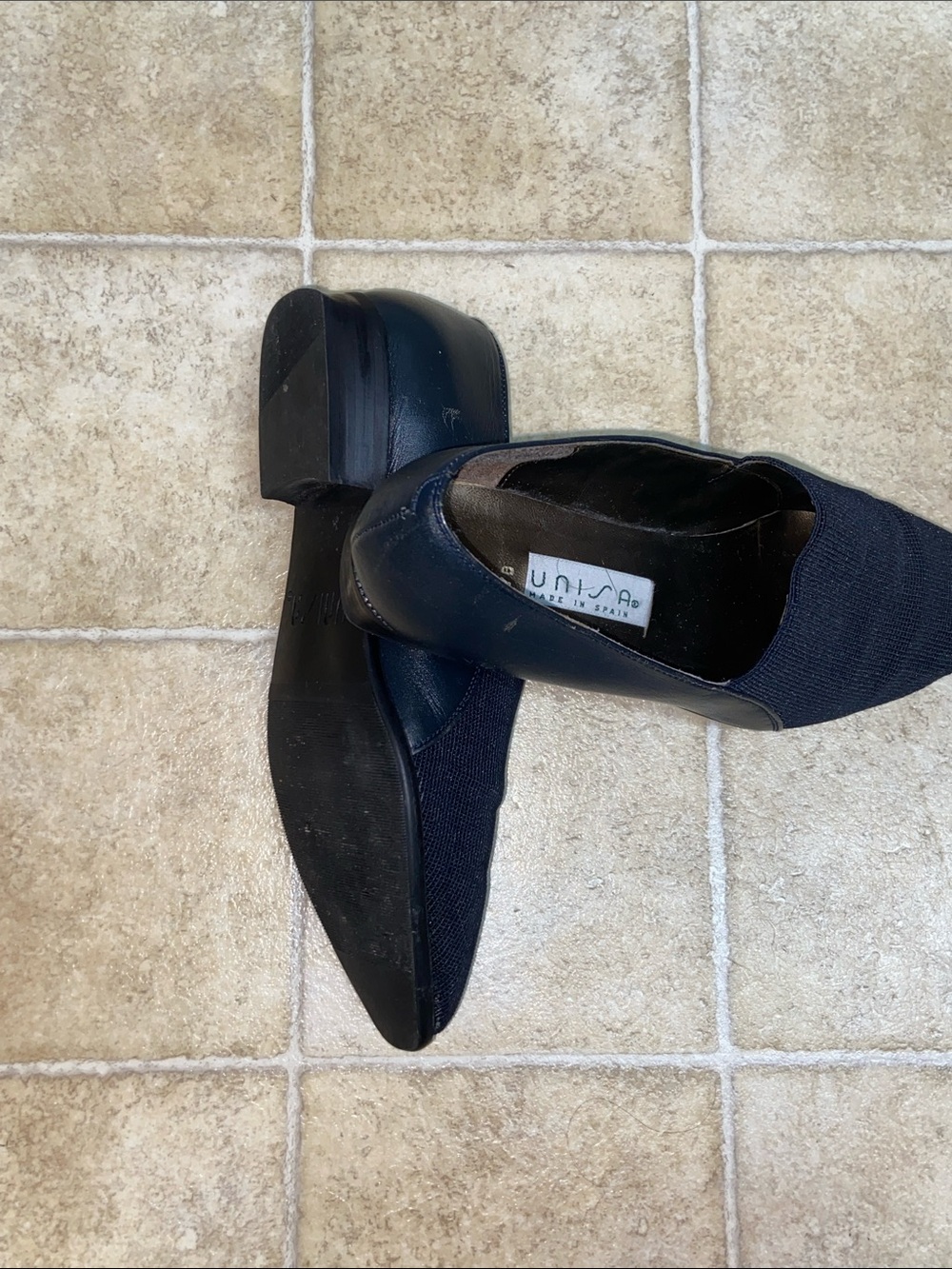Unisa Black Pointed Knit Slip-On Flats - Picture 4 of 11